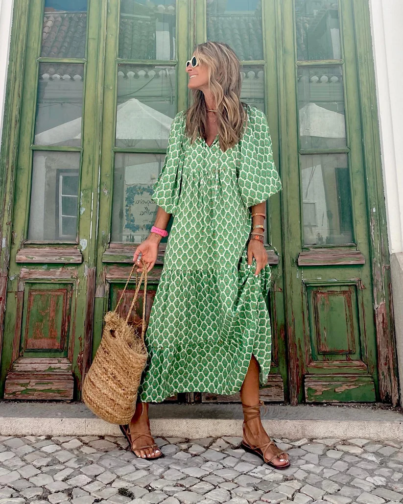 Lucia – V Neck Boho Dress