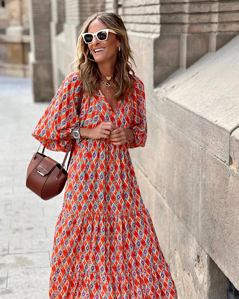 Lucia – V Neck Boho Dress