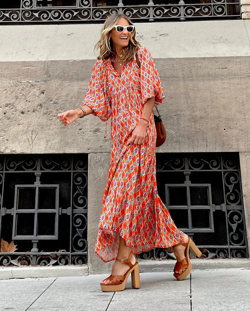 Lucia – V Neck Boho Dress