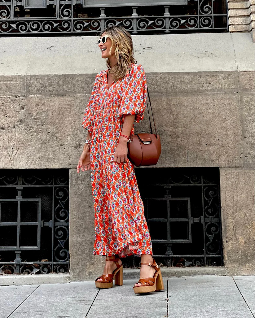 Lucia – V Neck Boho Dress
