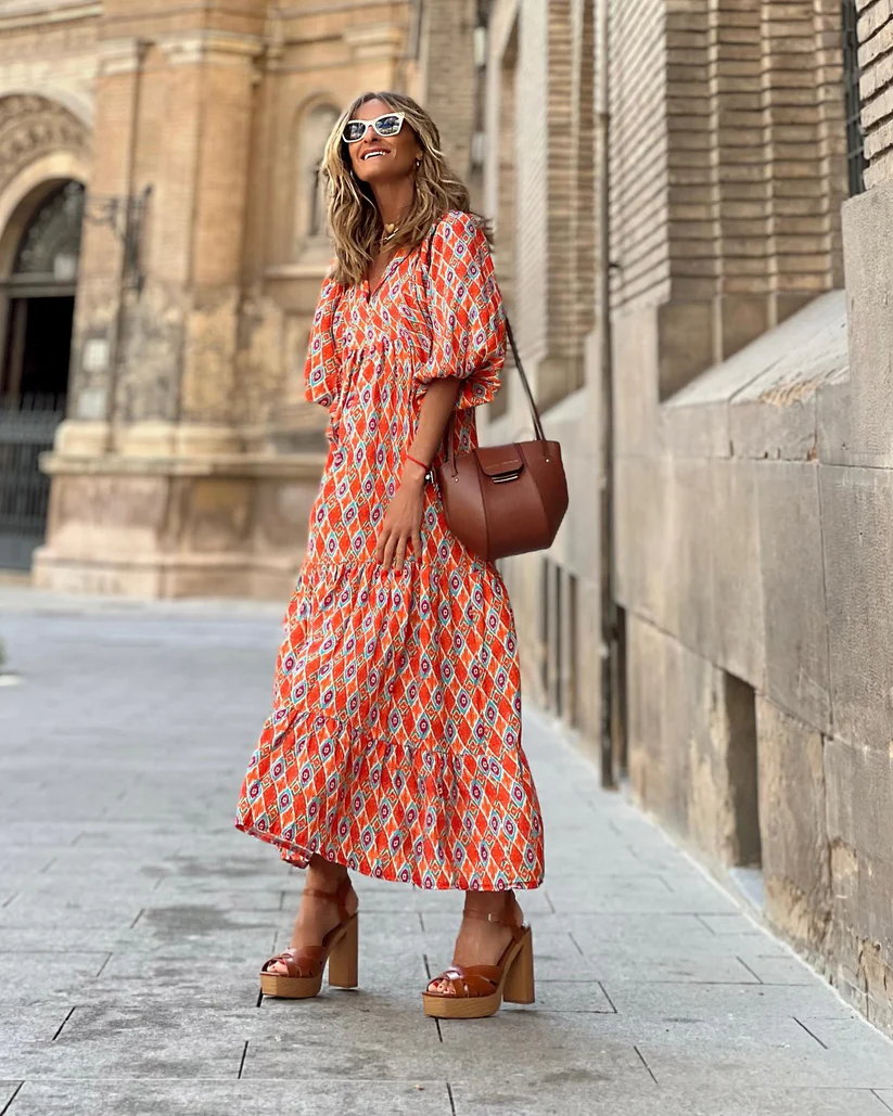 Lucia – V Neck Boho Dress