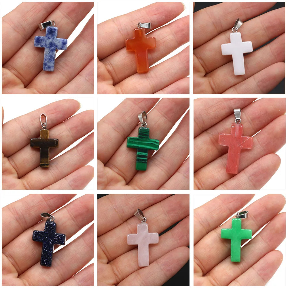 Stancra - Easter Natural Stone Crystal Cross (4 Pcs)