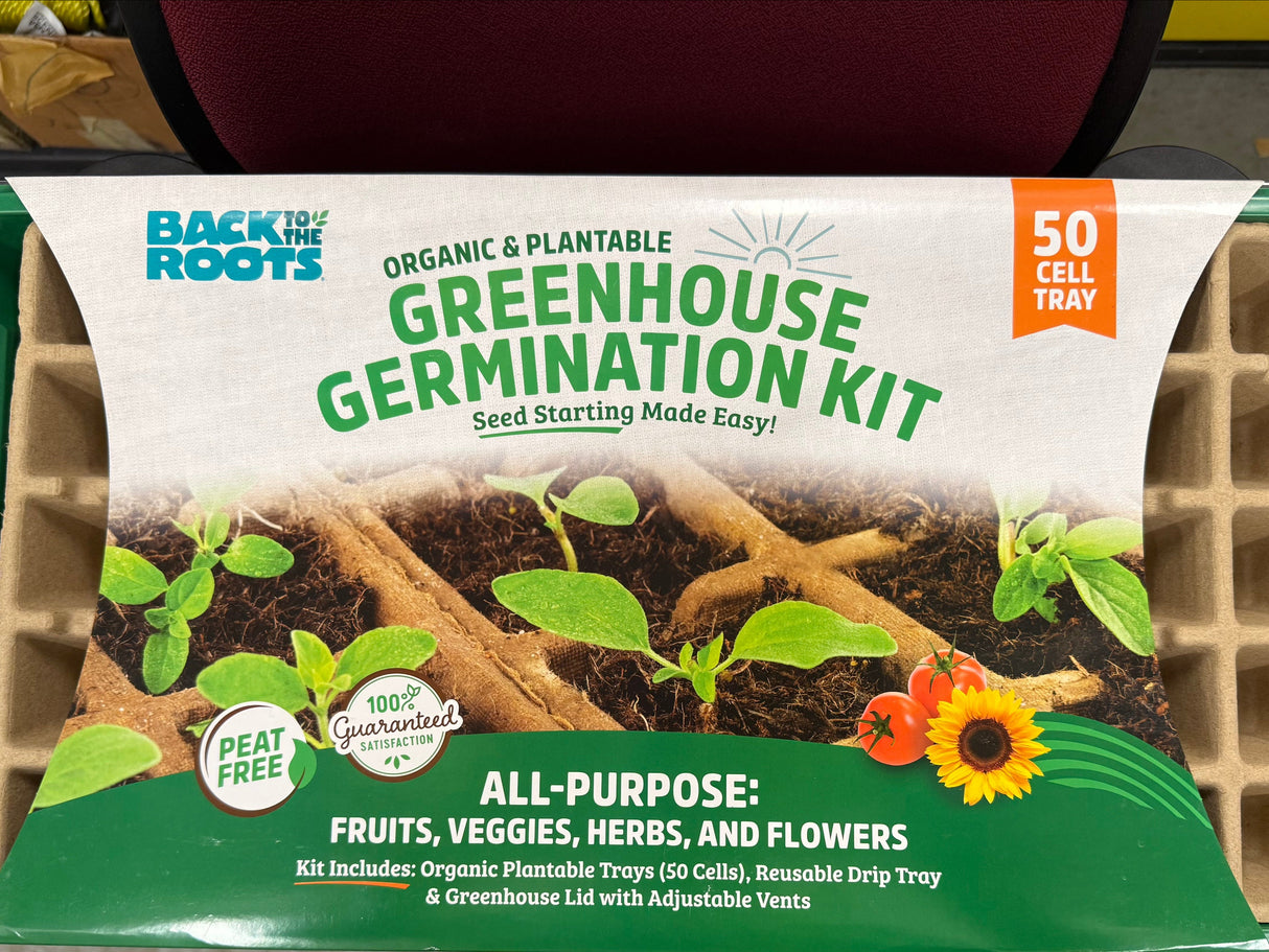 Back to the Roots 50 Cell Organic & Plantable Greenhouse Germination Kit All Purpose