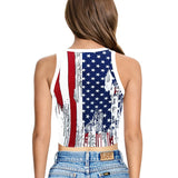 StarMuse - USA Flag Crop Tank