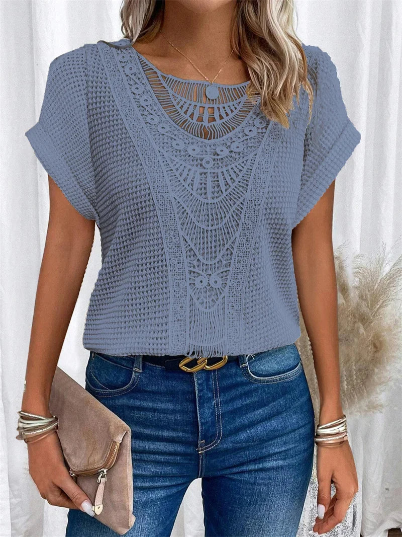 LaceEase - Elegant Casual Tee