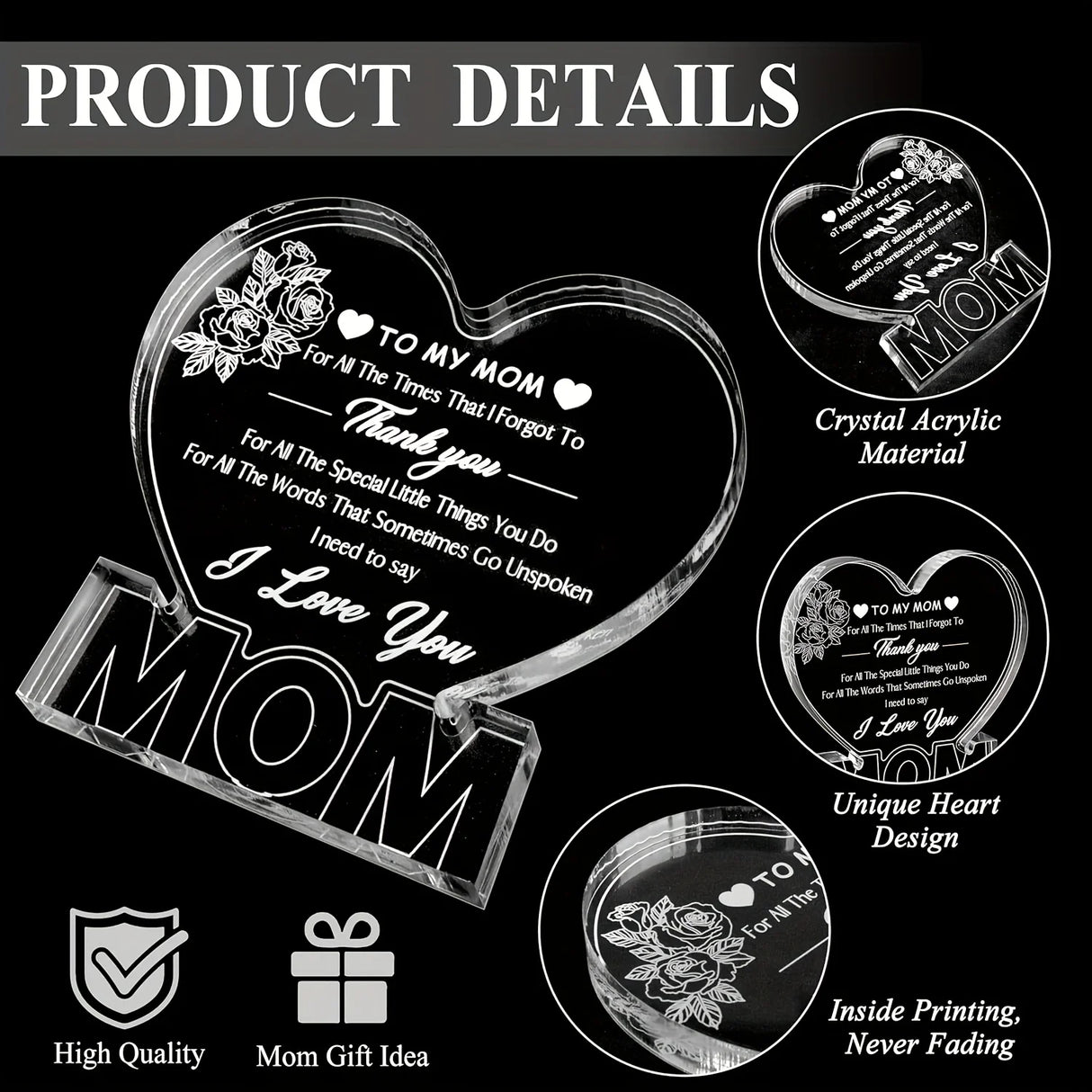 Bloomira - Mom Heart Plaque