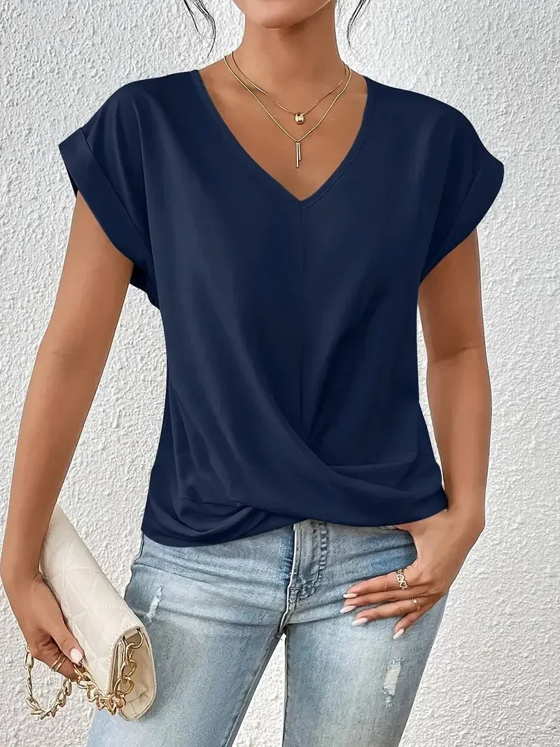 EleganzaWear - V-Neck Summer Tee