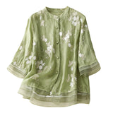 LoomMuse - Vintage Embroidered Cotton Blouse