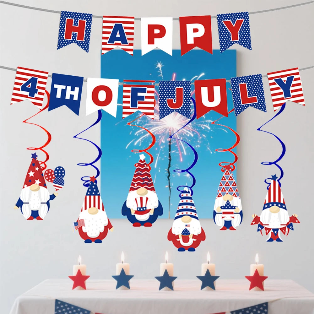 PatrioticWhirl - 4th of July Gnome Decor