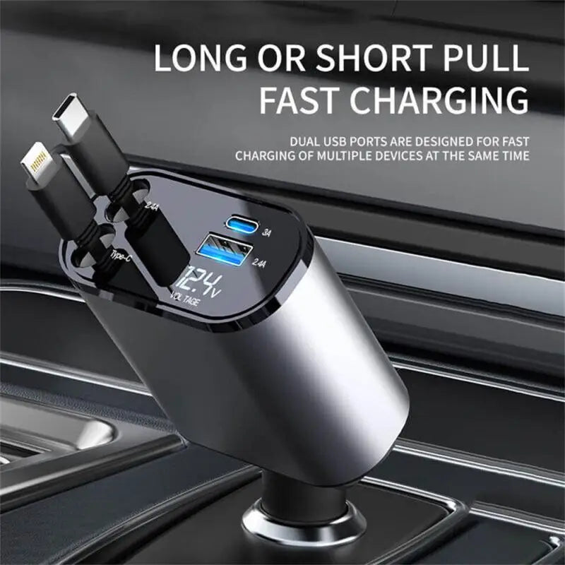 Atmocar - Fast Charge Retractable Car Charger