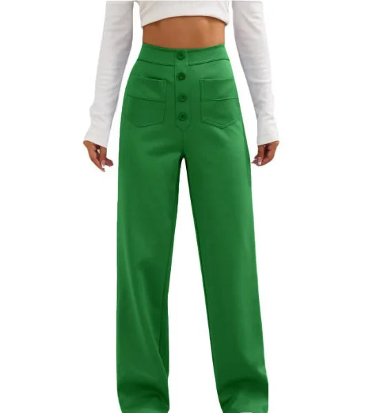 Feemella - Women's High-Waist Straight-Leg Casual Sweatpants