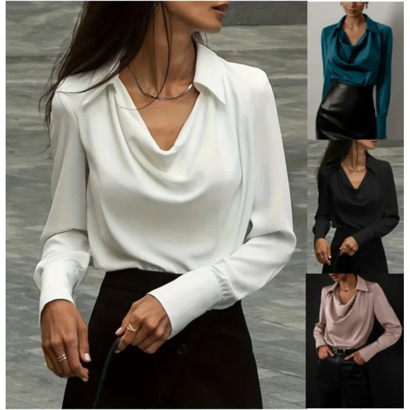 AutumnEase - Elegant Neck Shirt