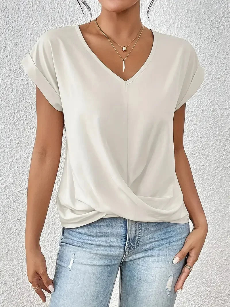 EleganzaWear - V-Neck Summer Tee