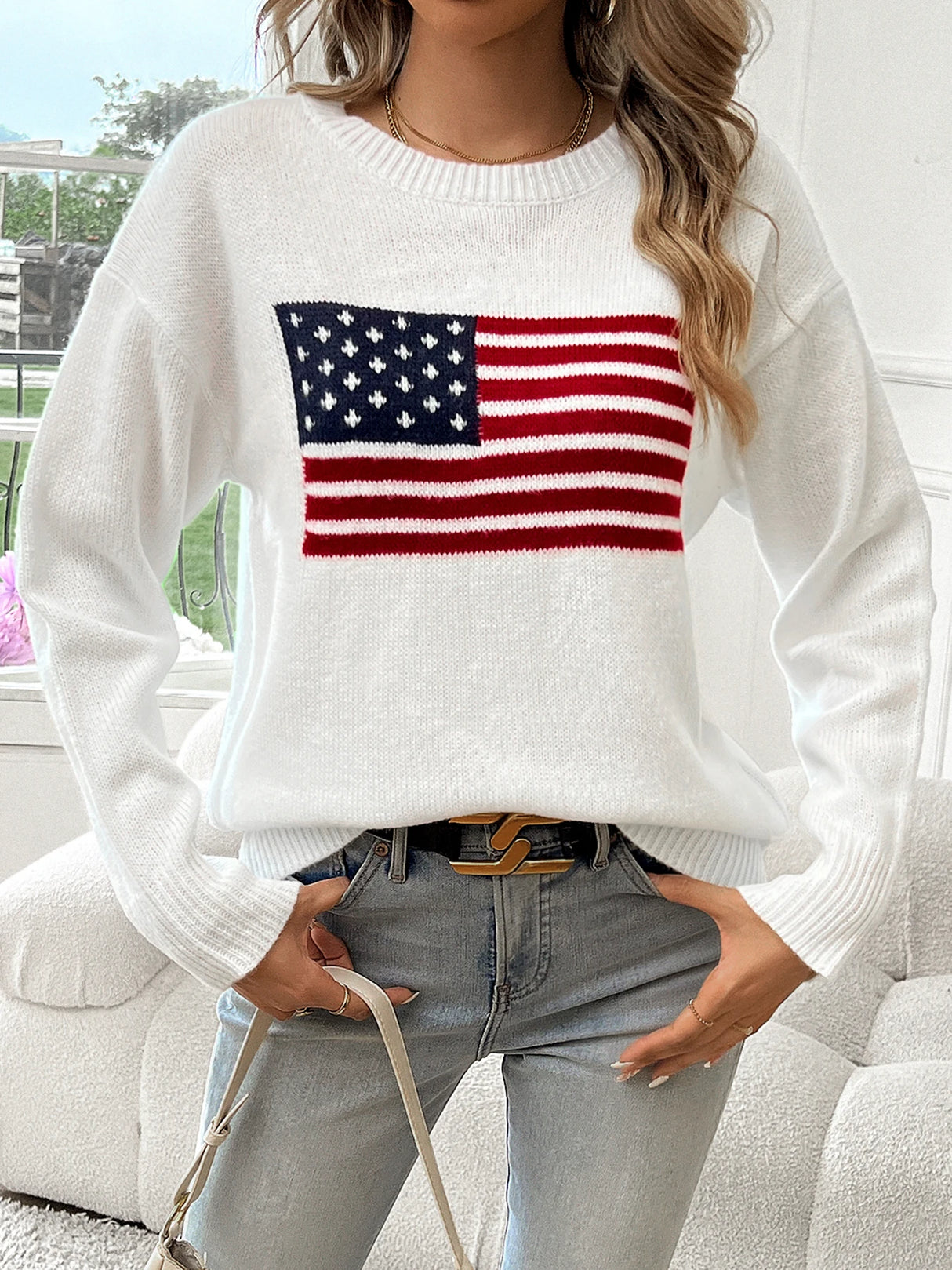 StarSwept - Flag Print Sweater