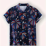 Egglor - Boy's Easter Egg Print Short Sleeve Summer Shirt