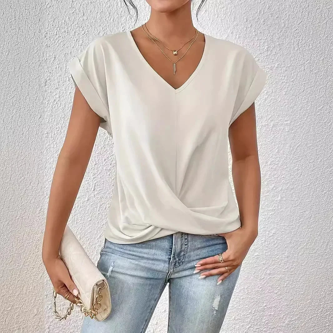 EleganzaWear - V-Neck Summer Tee