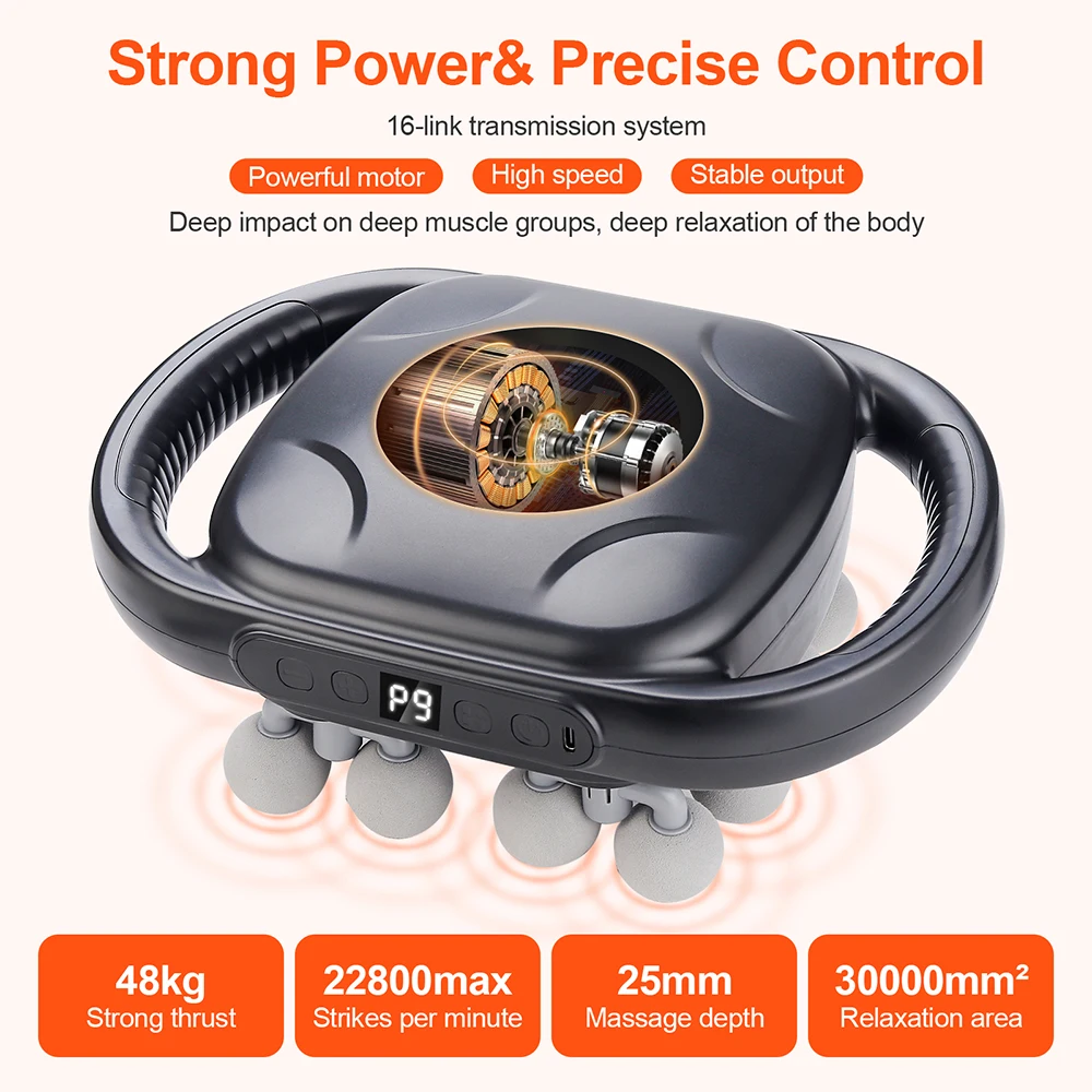 RelaxaPro - 16 Heads High-Frequency Body Massage Gun