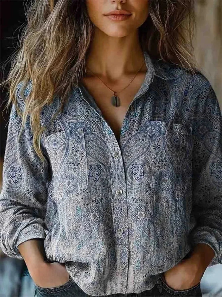 VivaMode - Printed Cotton Blouse