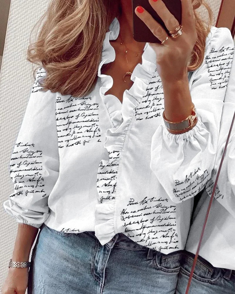 EleganceEase - Women's White Blouse