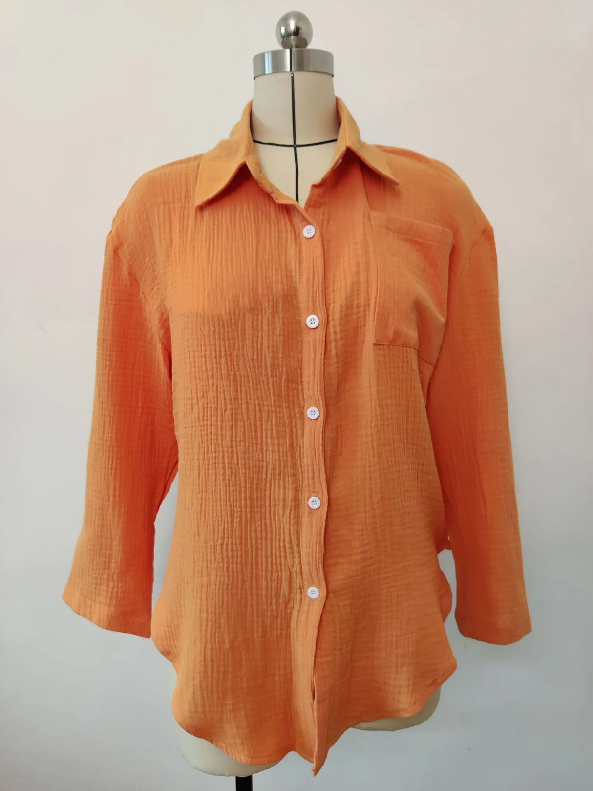 OranLuxe - Casual Button Blouse