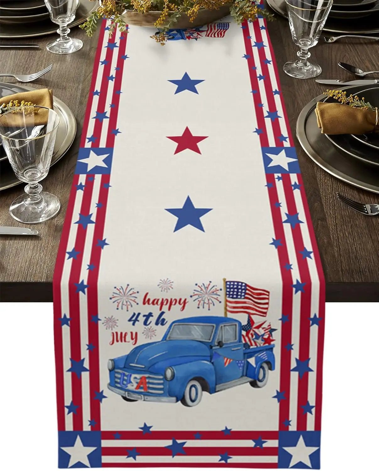 PatrioLuxe - Stars & Stripes Table Runner