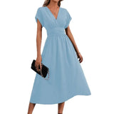 Solisse - Pleated V-Neck Dress
