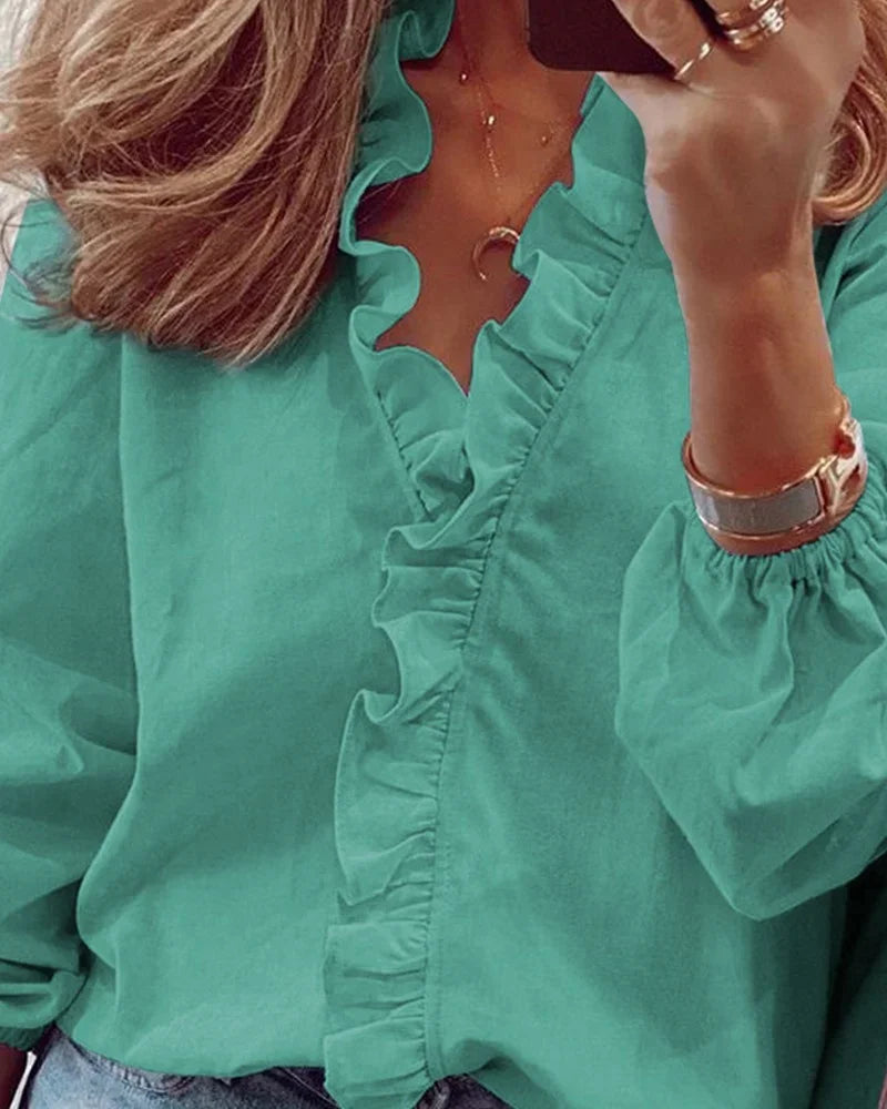 EleganceEase - Women's White Blouse