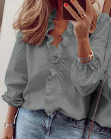 EleganceEase - Women's White Blouse