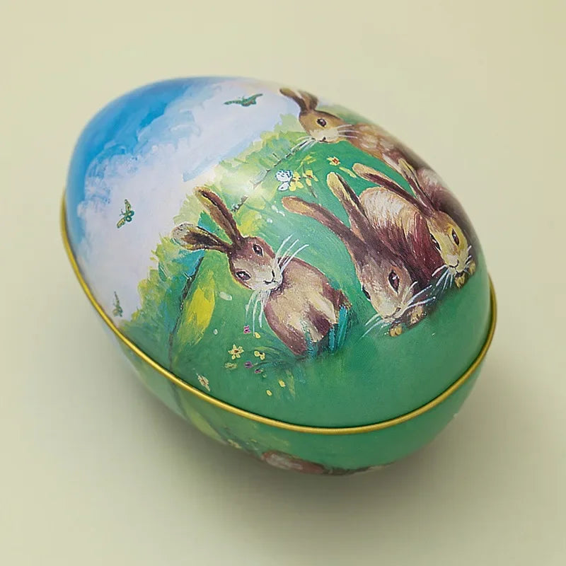 BunZilla - Colorful Easter Egg Candy Box with Rabbit and Chick