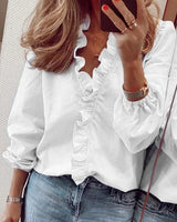 EleganceEase - Women's White Blouse