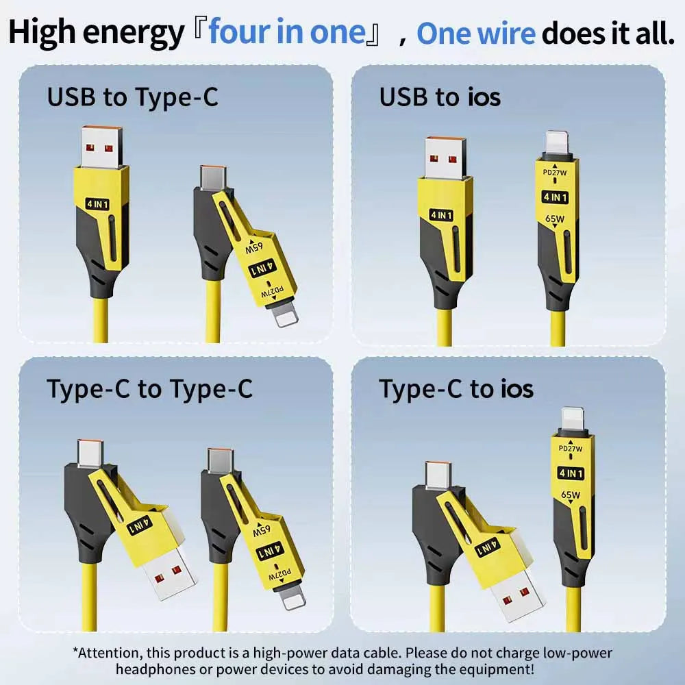 Cellibe - 4 in 1 Spring Fast Charging Cable