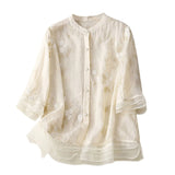 LoomMuse - Vintage Embroidered Cotton Blouse