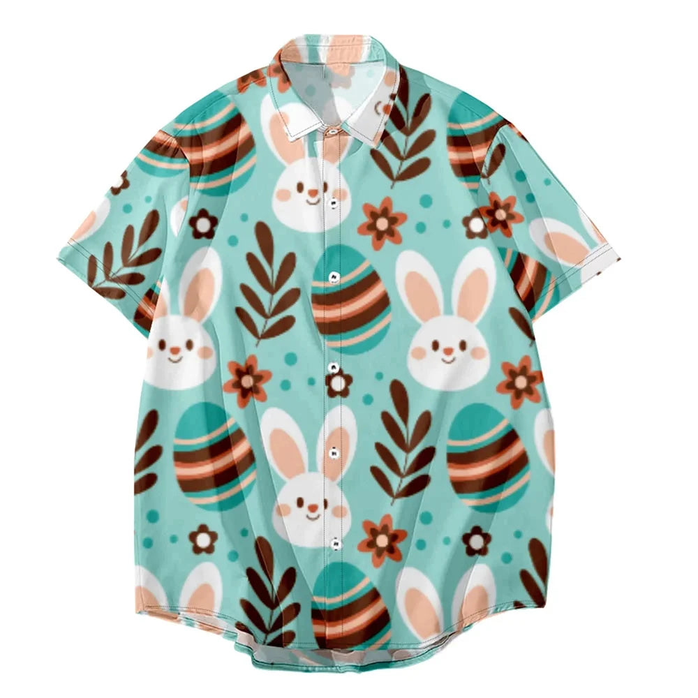 Superfica - Happy Easter 3D Rabbit Print Shirt for Men