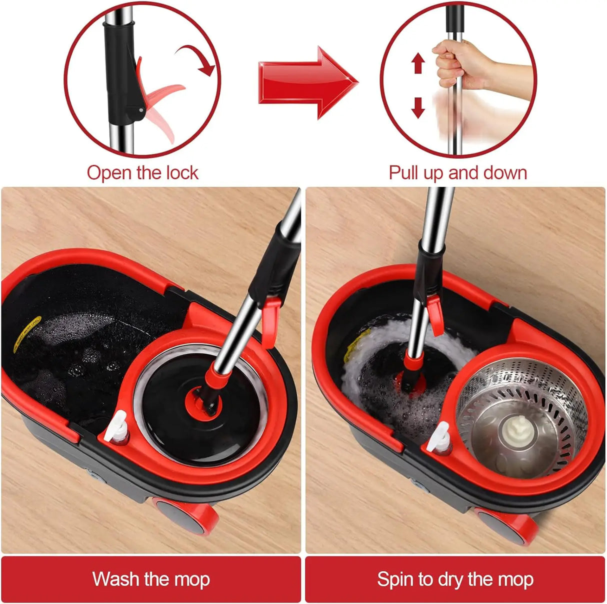 MopWiz - 360° Spin Mop Set