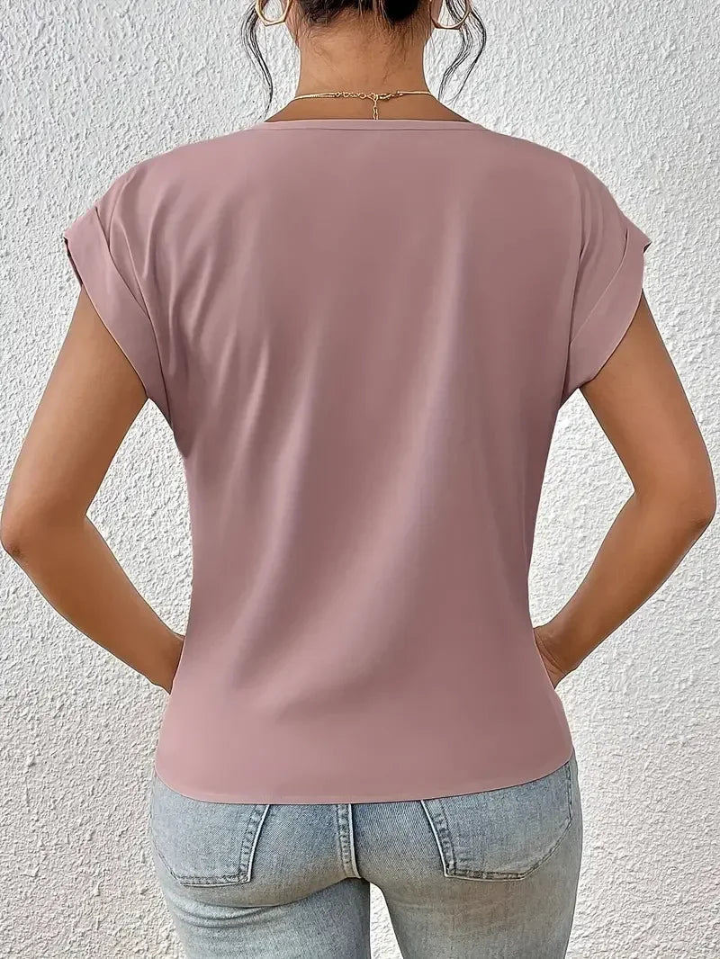 EleganzaWear - V-Neck Summer Tee