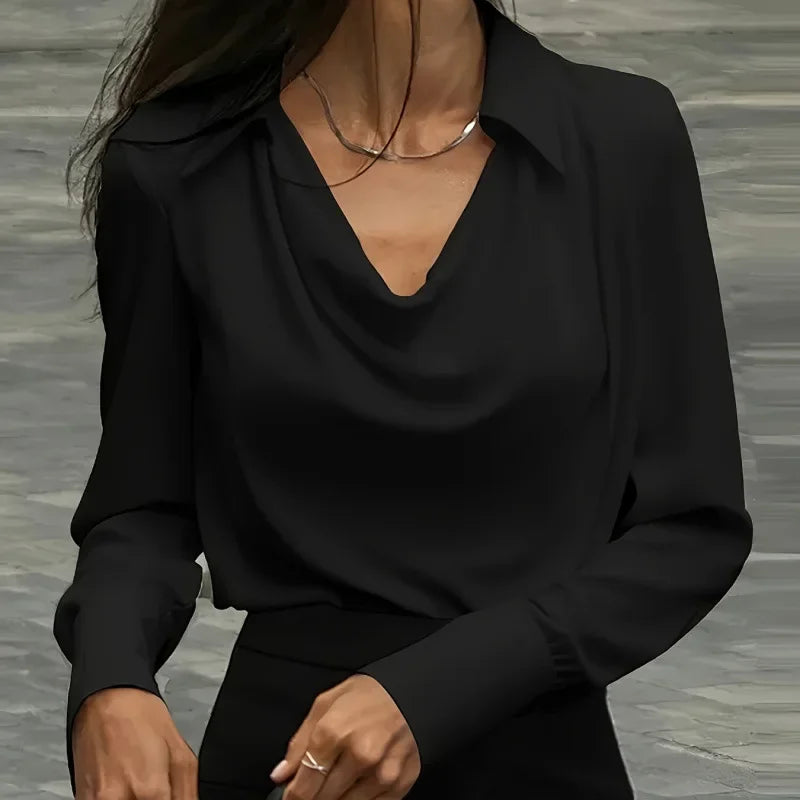 AutumnEase - Elegant Neck Shirt