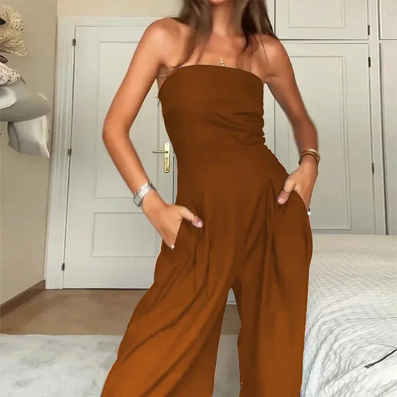 Peplum - Elegant Off-Shoulder Jumpsuit