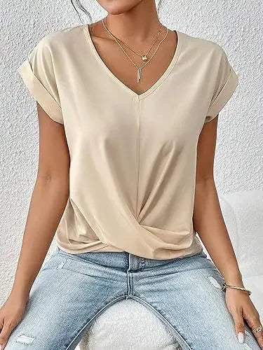 EleganzaWear - V-Neck Summer Tee