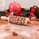 Woodykin - Wooden Rolling Pin with Deer Floral Design (1Pcs)