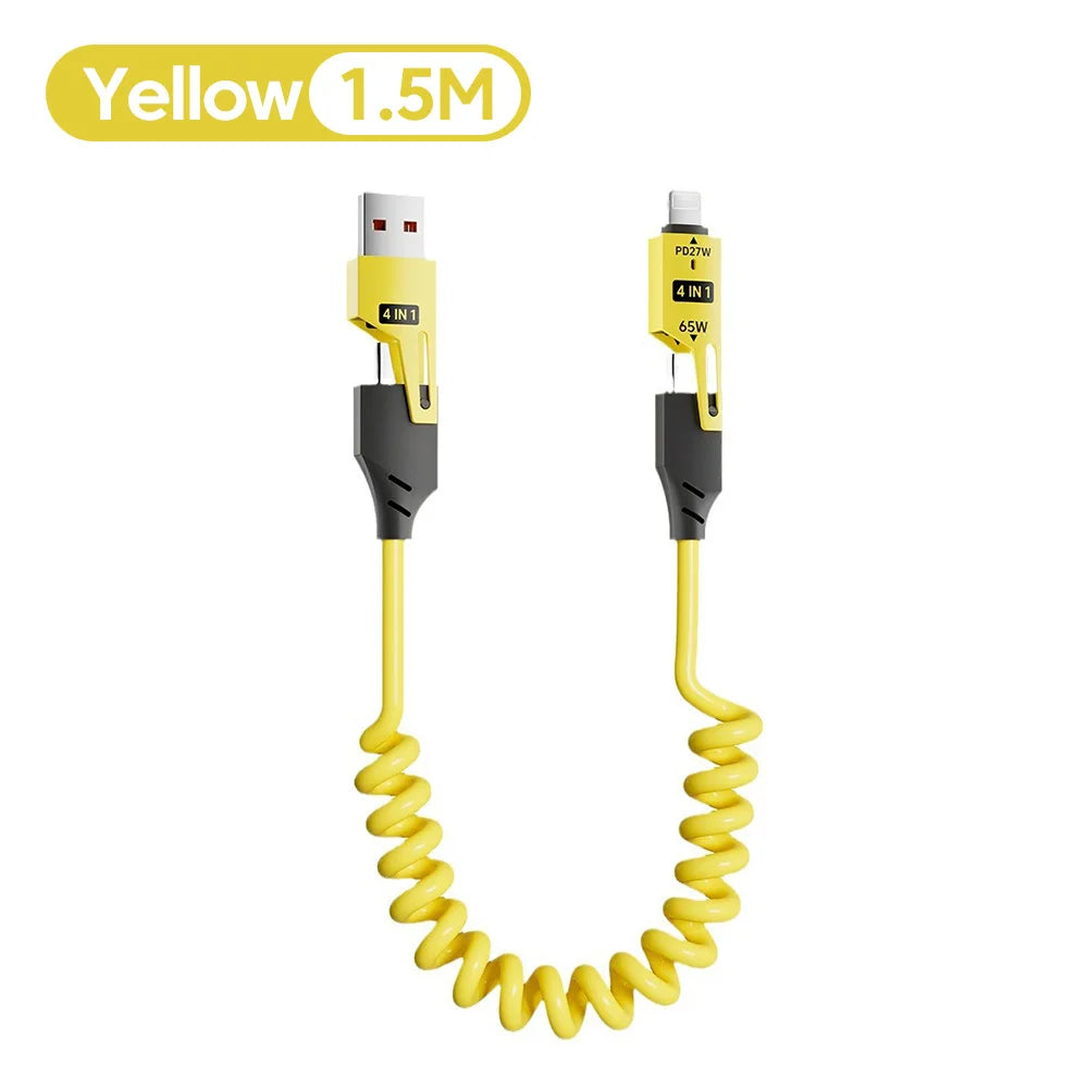 Cellibe - 4 in 1 Spring Fast Charging Cable