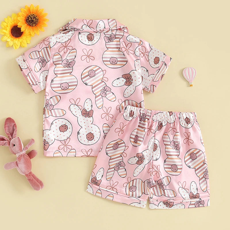 Bopsy - Cute Toddler Easter Pajamas with Bunny Print & Shorts