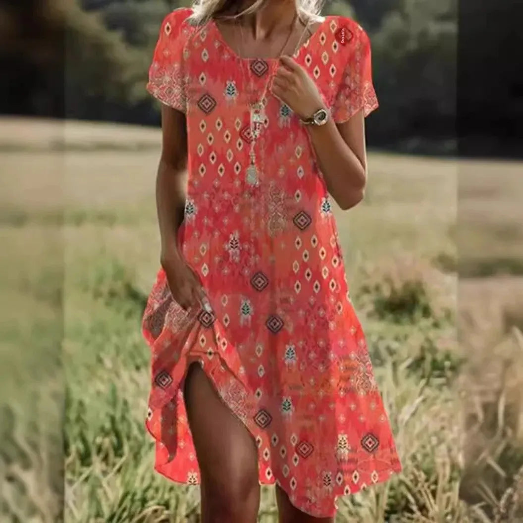 BohoChic Grace - Ethnic Midi Dress
