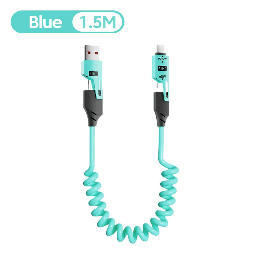 Cellibe - 4 in 1 Spring Fast Charging Cable