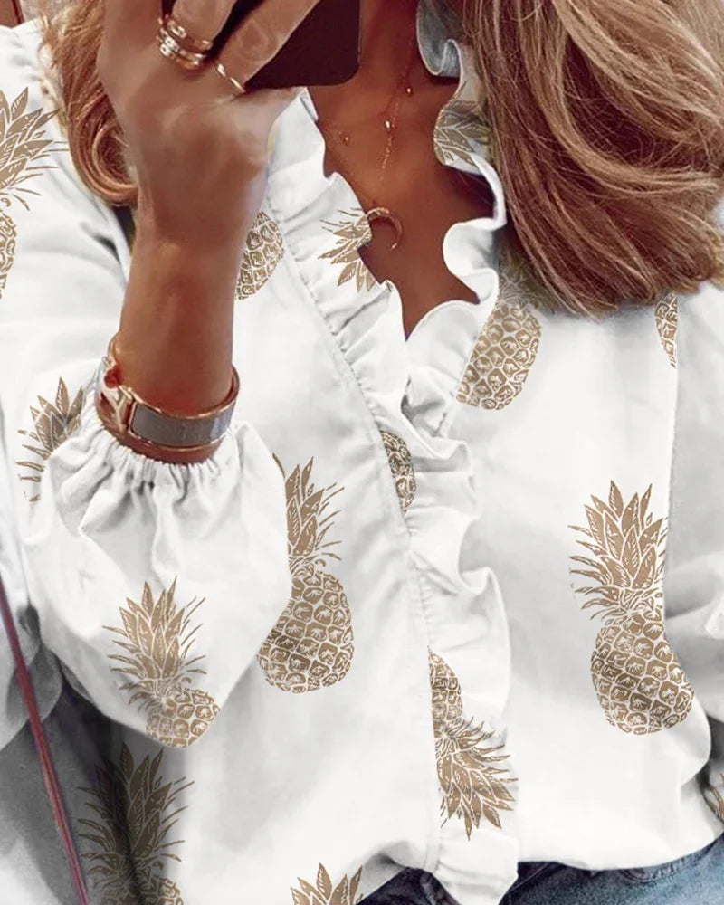 EleganceEase - Women's White Blouse
