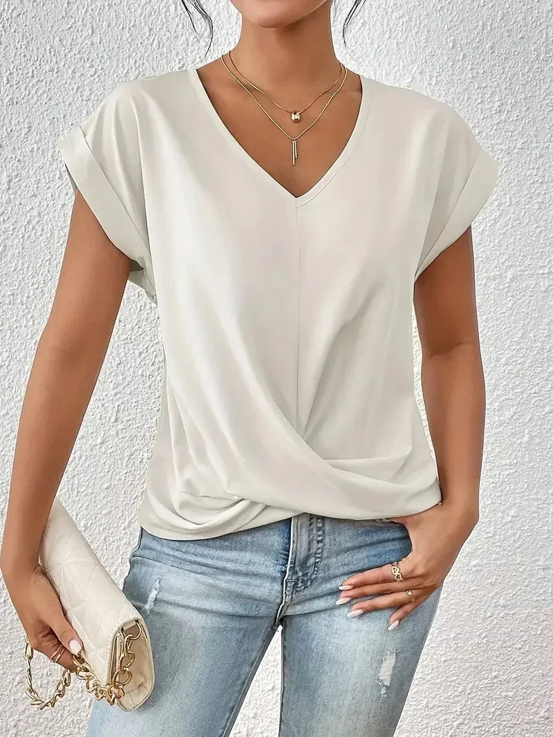 EleganzaWear - V-Neck Summer Tee
