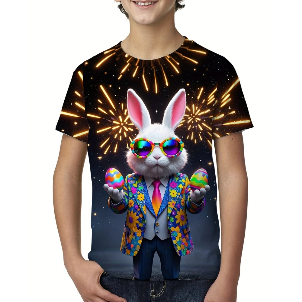 Locobun - Kids' Easter Print Short Sleeve T-Shirt