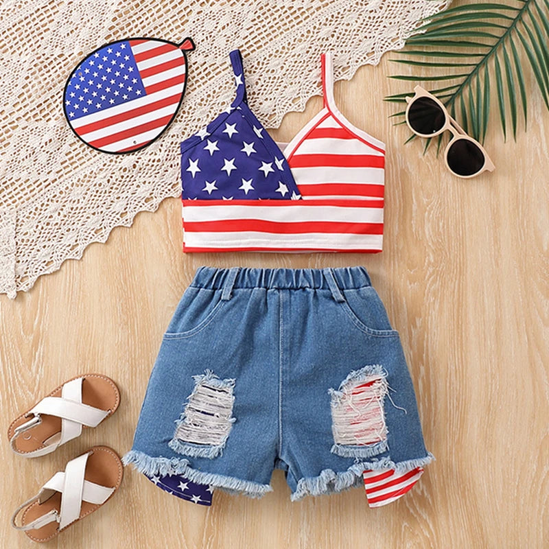 FreedomChic - USA Flag Outfit Set