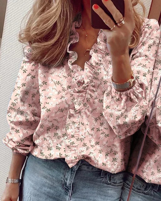 EleganceEase - Women's White Blouse