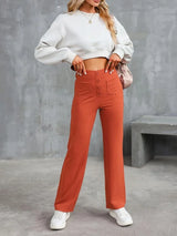 Feemella - Women's High-Waist Straight-Leg Casual Sweatpants