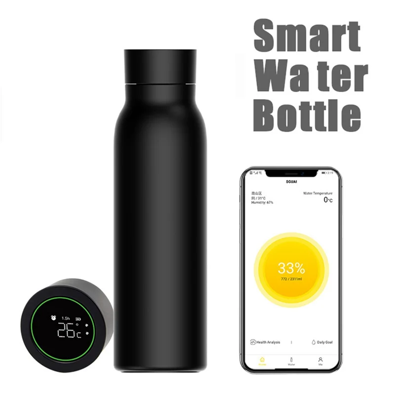 GlowTemp - Smart LCD Water Bottle